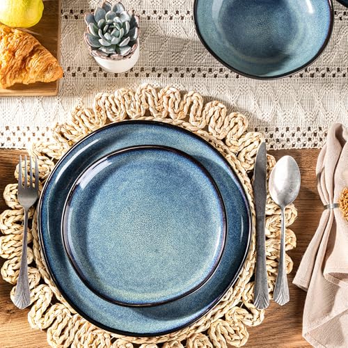 Ceramic Dinnerware Sets for 6 (Matte Ceylon Blue / Service for 6)
