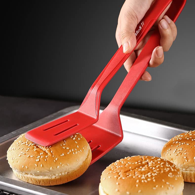 Silicone Kitchen Tongs 2 (2 Pack Red)