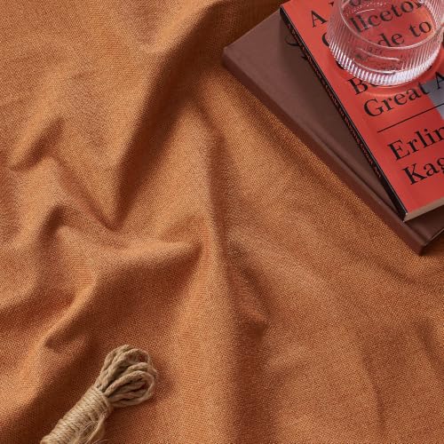 Burnt Orange Total Blackout Curtains 96 Inch Long for Office (Burnt Orange / 52"W x 96"L (Pack of 2))
