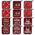 12 Pcs Pot Holders with Pocket (Red / Classic)