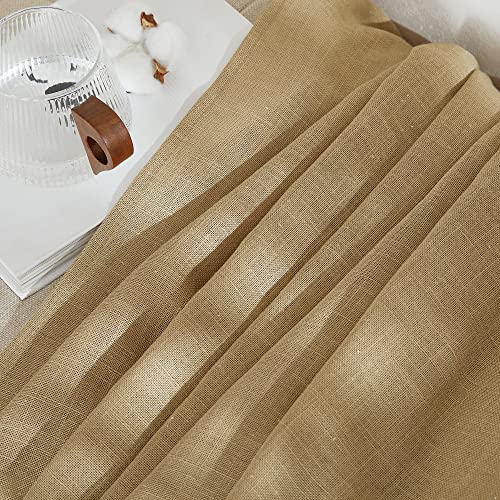 Linen Brown Curtains & Drapes Privacy with Light Filtering (52"W x 84"L (Pack of 2) / Linen Brown)