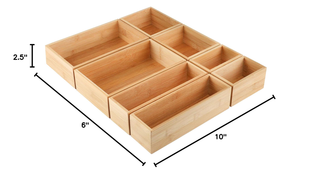 8Pcs Bamboo Drawer Organizer 4