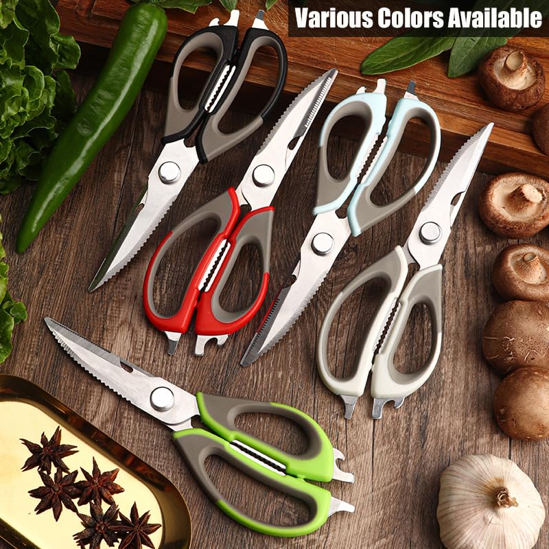2 Pcs Heavy Duty Kitchen Shears for Food (White and Blue)