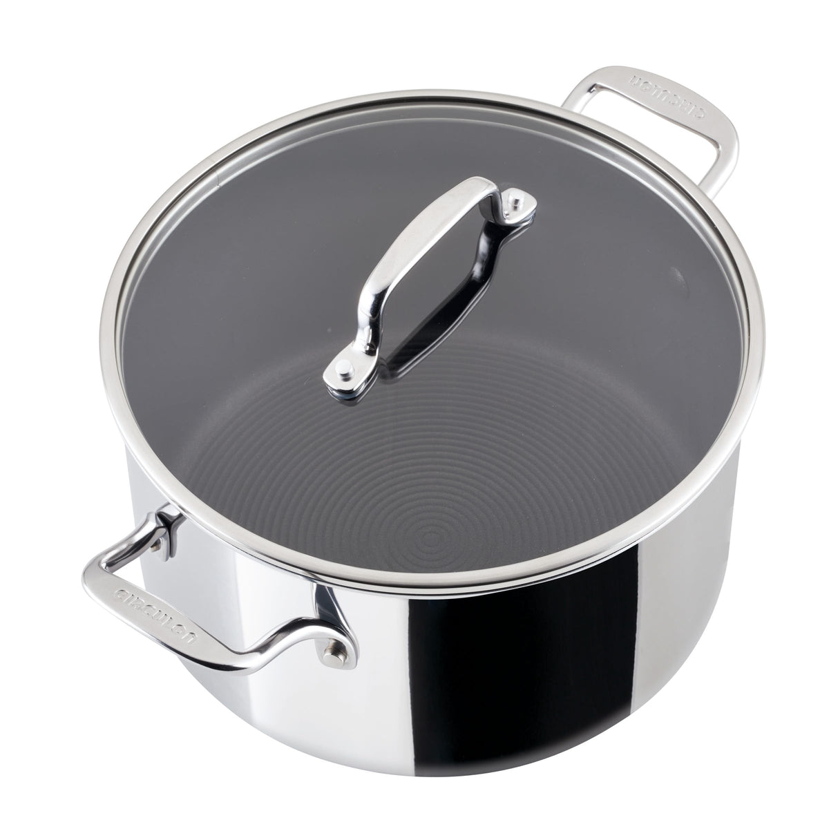 C1 Series Clad Stainless Steel with ScratchDefense Technology Cookware Nonstick Induction Stockpot with Lid (8 Quart)
