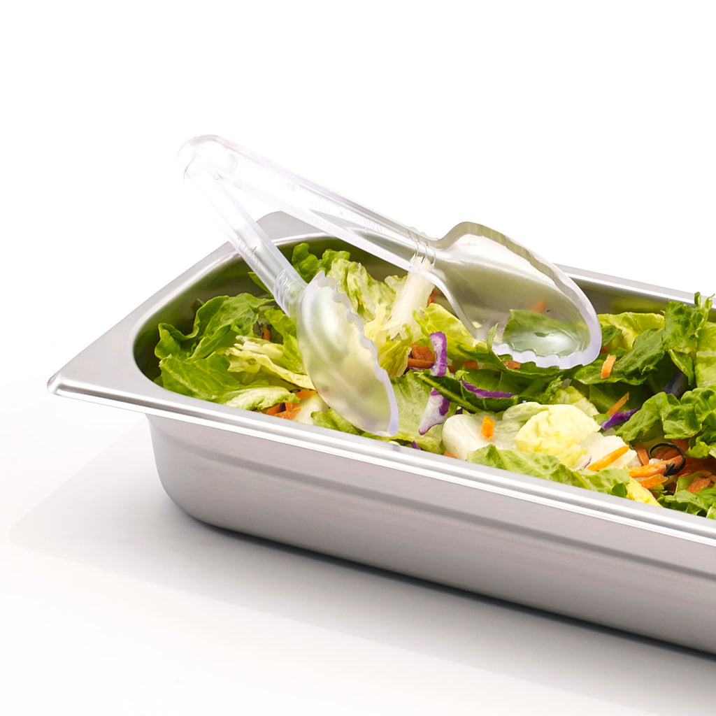 6" Clear Curved Serving Tongs (6" / Curve / Clear)