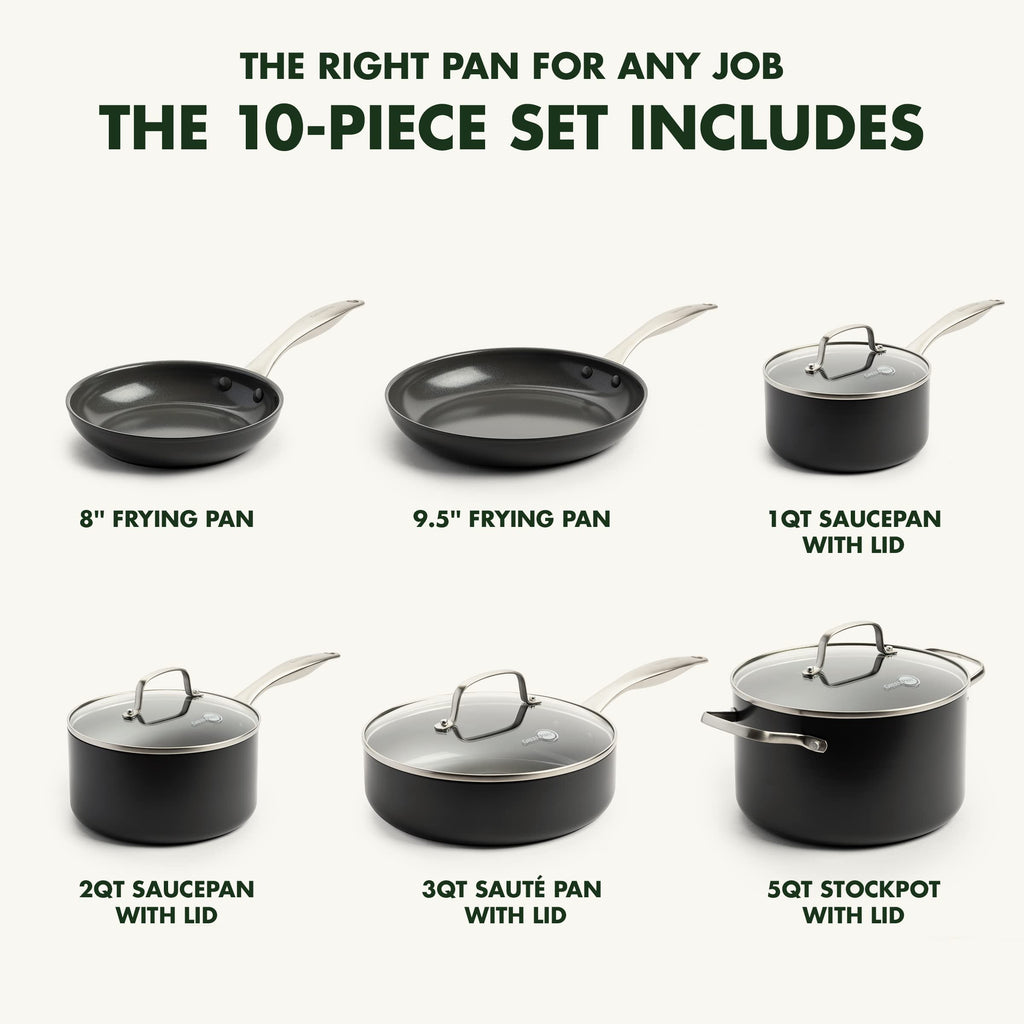 Canterbury 10 Piece Cookware Pot and Pans Set (10 Piece Cookware Set / Clay)
