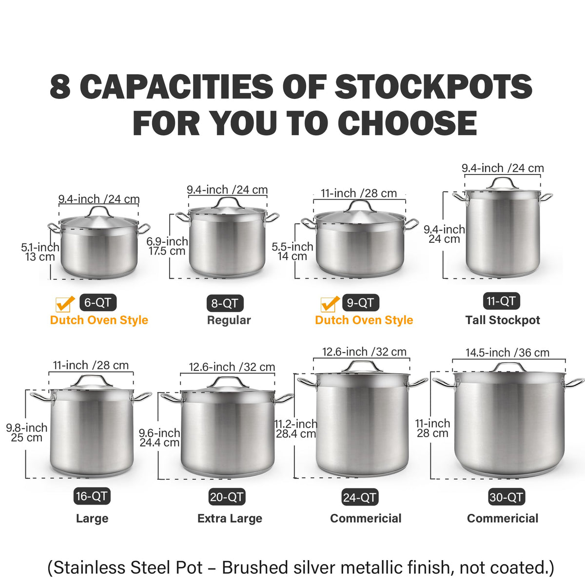Professional Stainless Steel Stock Pot (30 Quarts / Silver)