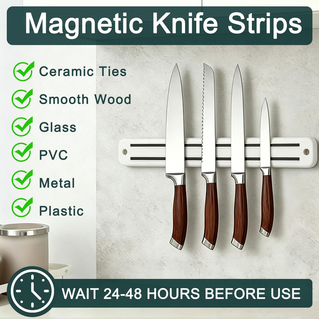 Magnetic Knife Strips Holder for Wall (White / 13in)