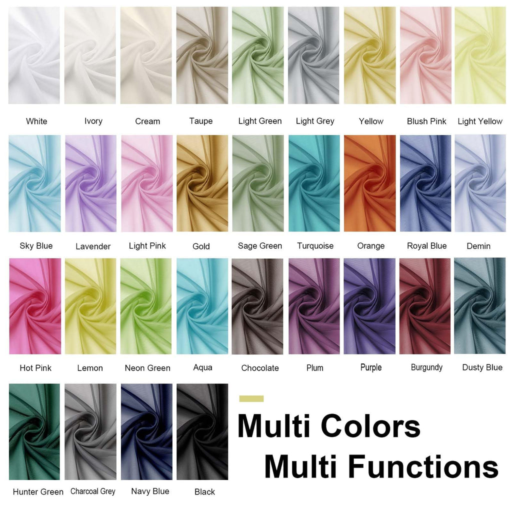 Taupe Sheer Curtains 90 Inches Long for Bedroom Living Room 2 Panels Set (Taupe / 42"W x 90"L (Pack of 2))