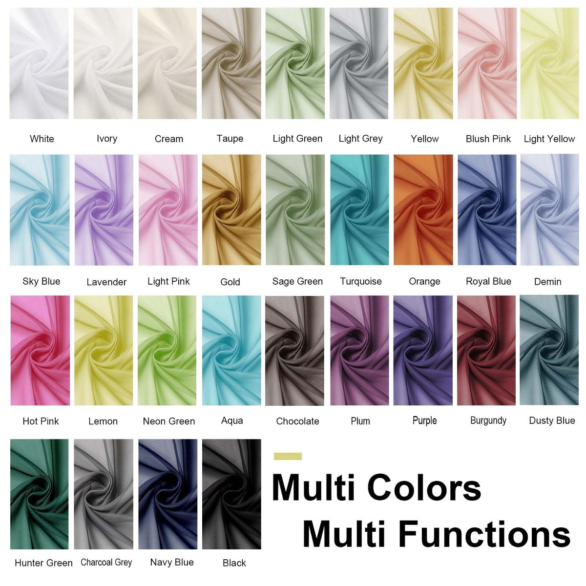 Extra Long Sheer Curtains 96 inches Long for Bedroom Living Room (Taupe / 42"W x 96"L (Pack of 2))