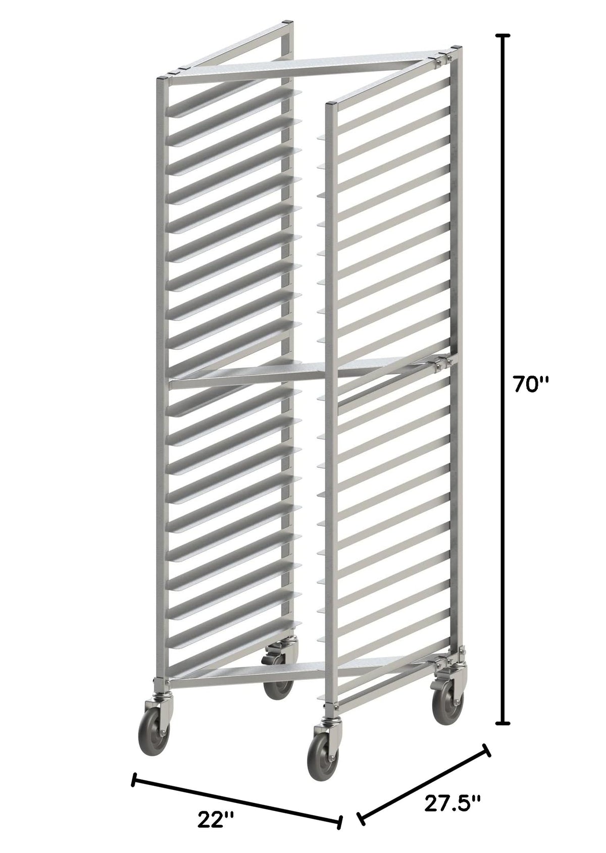 650 lb 3" Aluminum Sheet Pan Rack (20 Tier / Nesting)