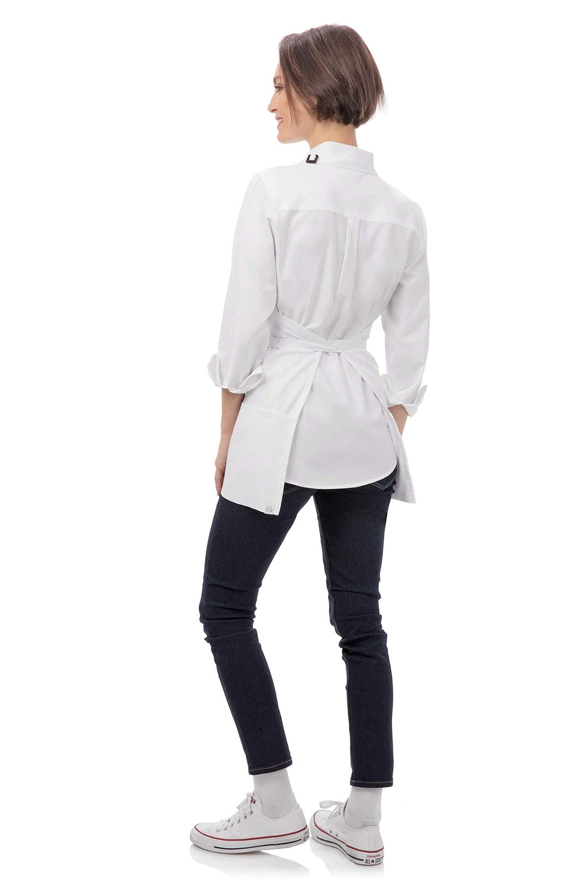 Unisex Three Pocket Apron (White, 1 Pack)