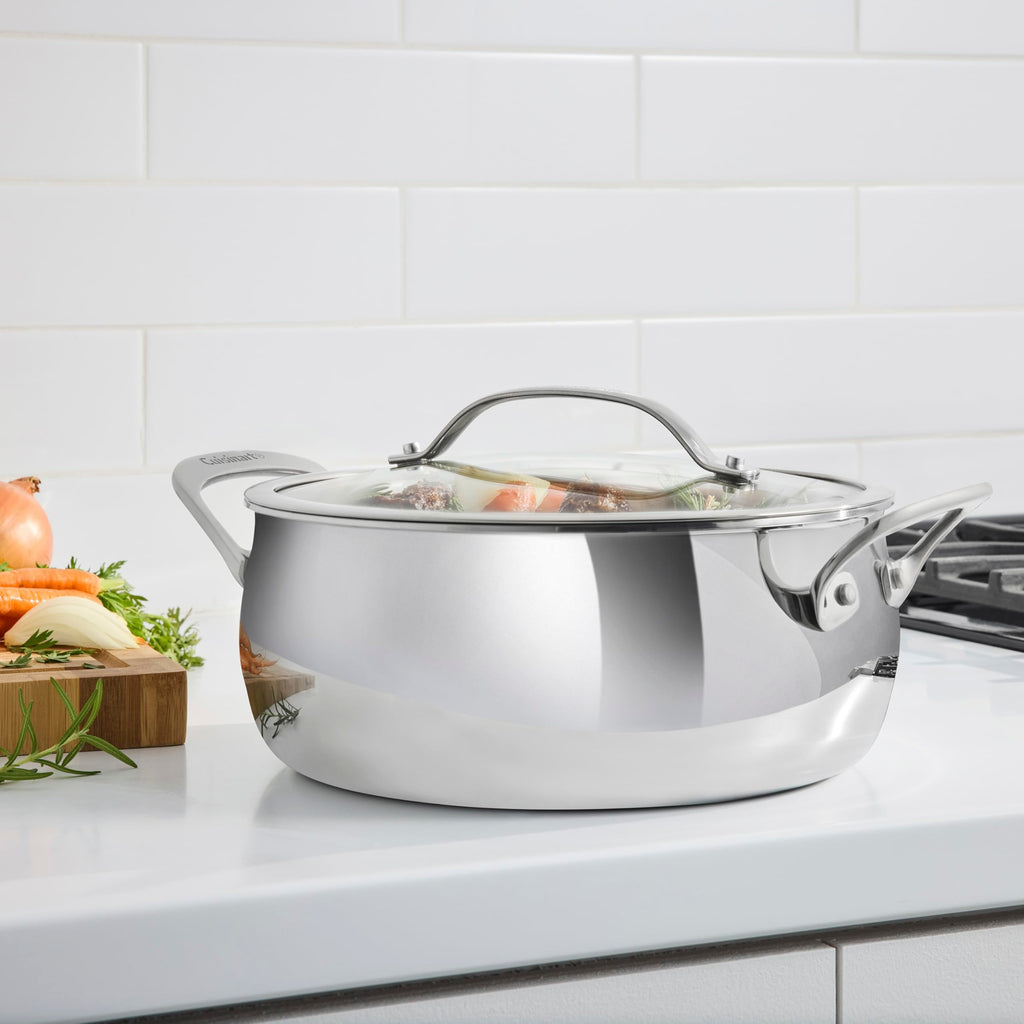PureClad™ Triple Ply Stainless Steel 4.5 Qt. Dutch Oven w (4.5 Quart Dutch Oven)