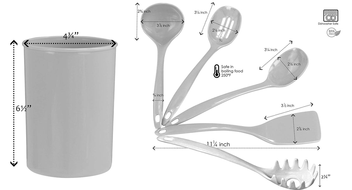 6 Piece Kitchen Utensil Holder for Kitchen Counter (Utensil Holder Set / Indigo)