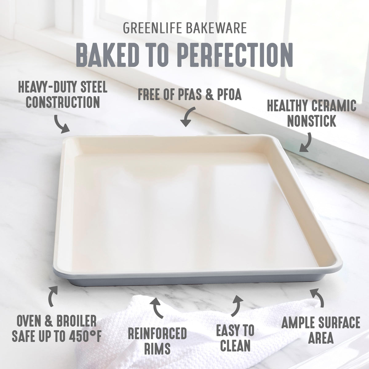Bakeware 18” x 13” Half Cookie Sheet Baking Pan (18" x 13" Half Baking Sheet / Gray)