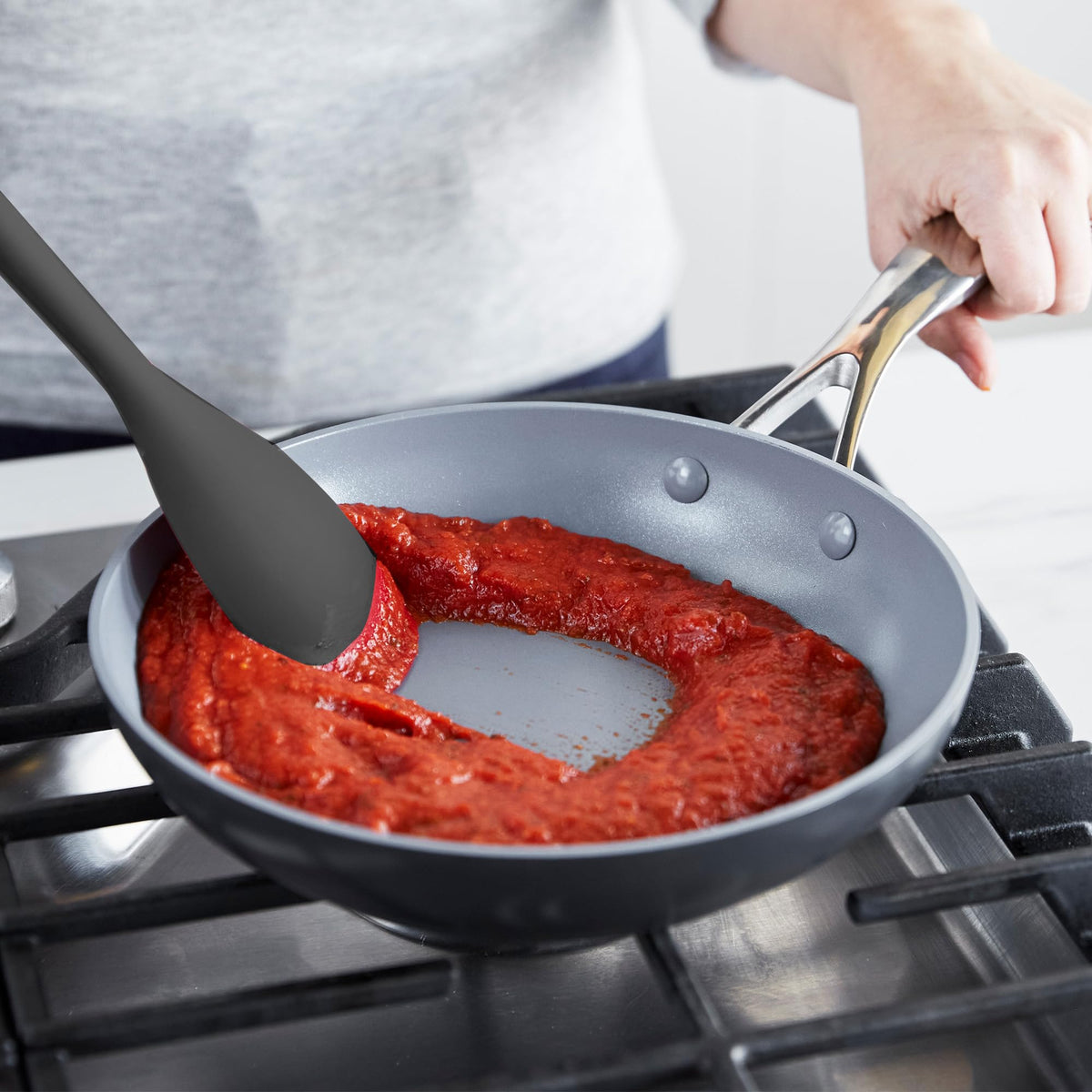 Silicone Sauté Spoon (12.8 inches Sauté Spoon / Charcoal Gray)