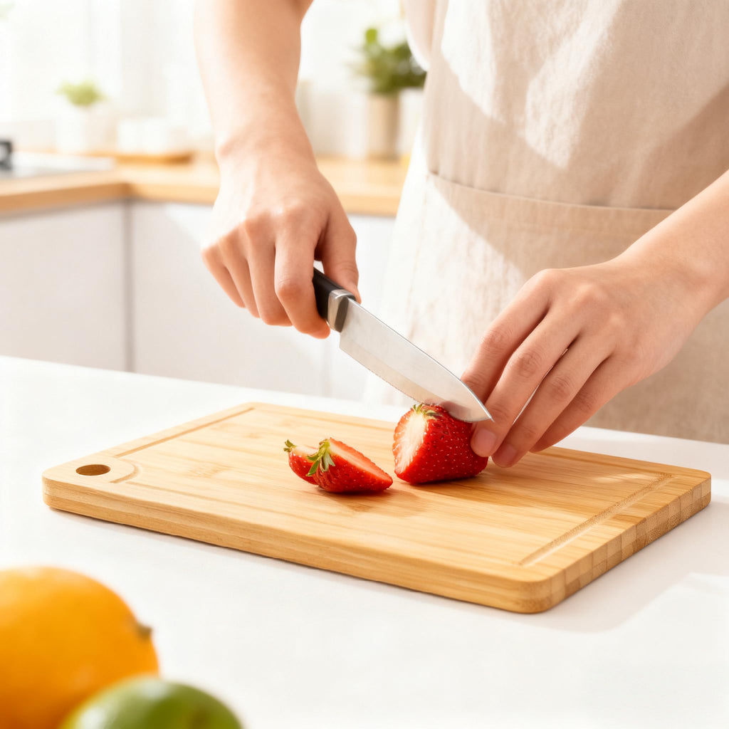 Small Bamboo Cutting Boards with Juice Groove (1Pack-11''x7.8''-Rectangular)