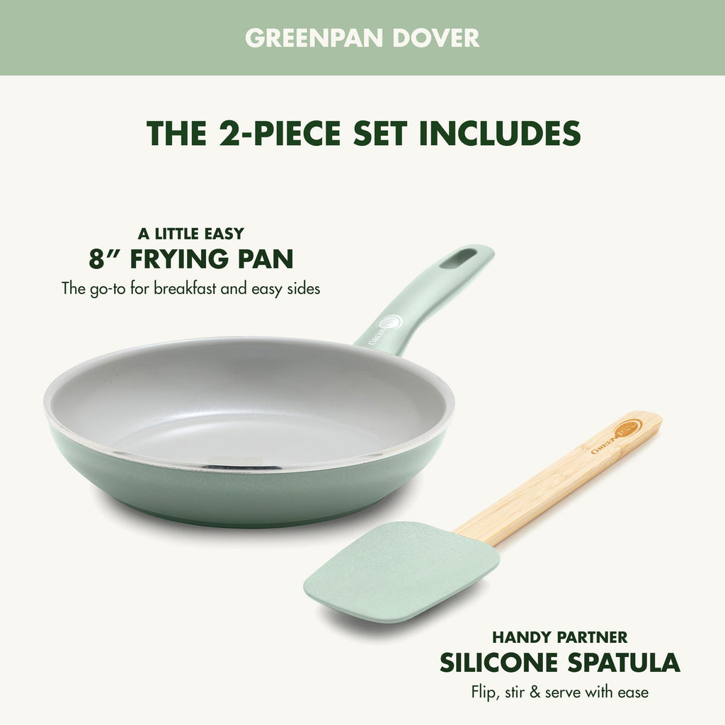 Dover 8” Frying Pan Skillet with Spatula (8" Frying Pan Skillet with Spatula / Pastel Green)