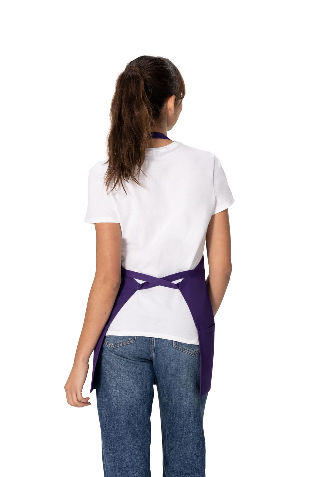 Unisex Three Pocket Apron (Purple, 1 Pack)