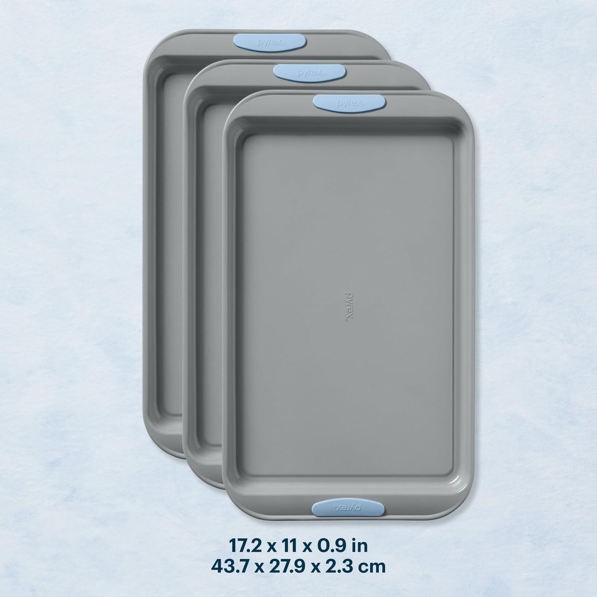3 Piece Metal Cookie Sheet Bakeware Set (3 Piece Cookie Sheet / Cerulean)