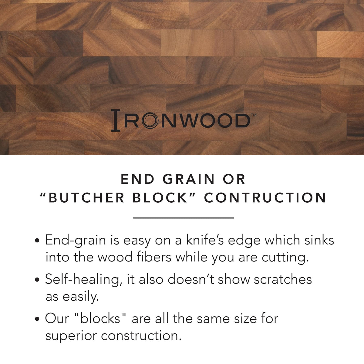 Large End Grain Prep Station Acacia Wood Cutting Board (20"L x 14"W)