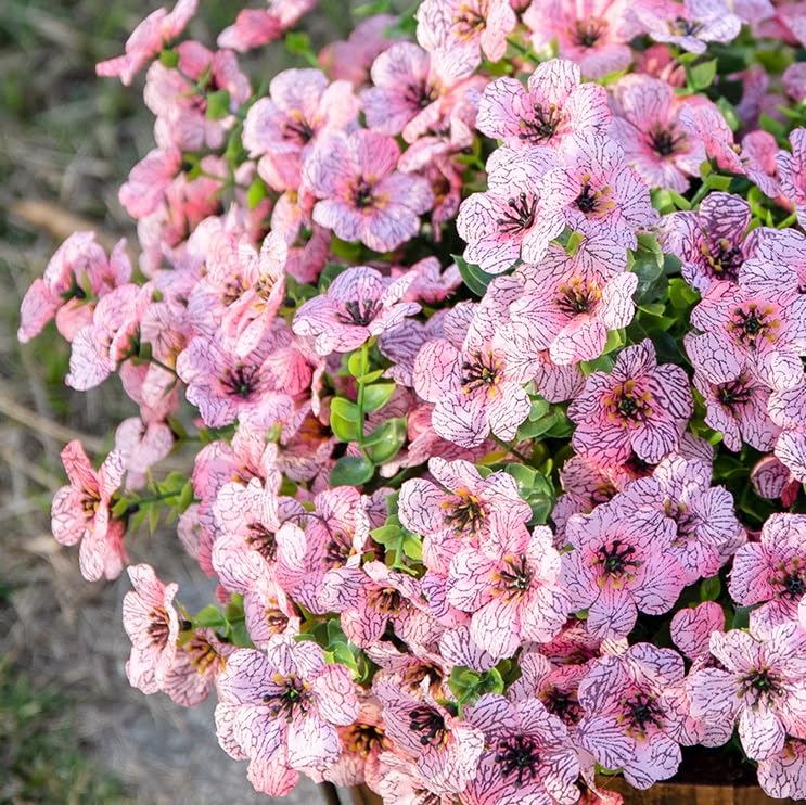 Artificial Flowers for Outdoor Indoor Garden Home Decoration (Pink)