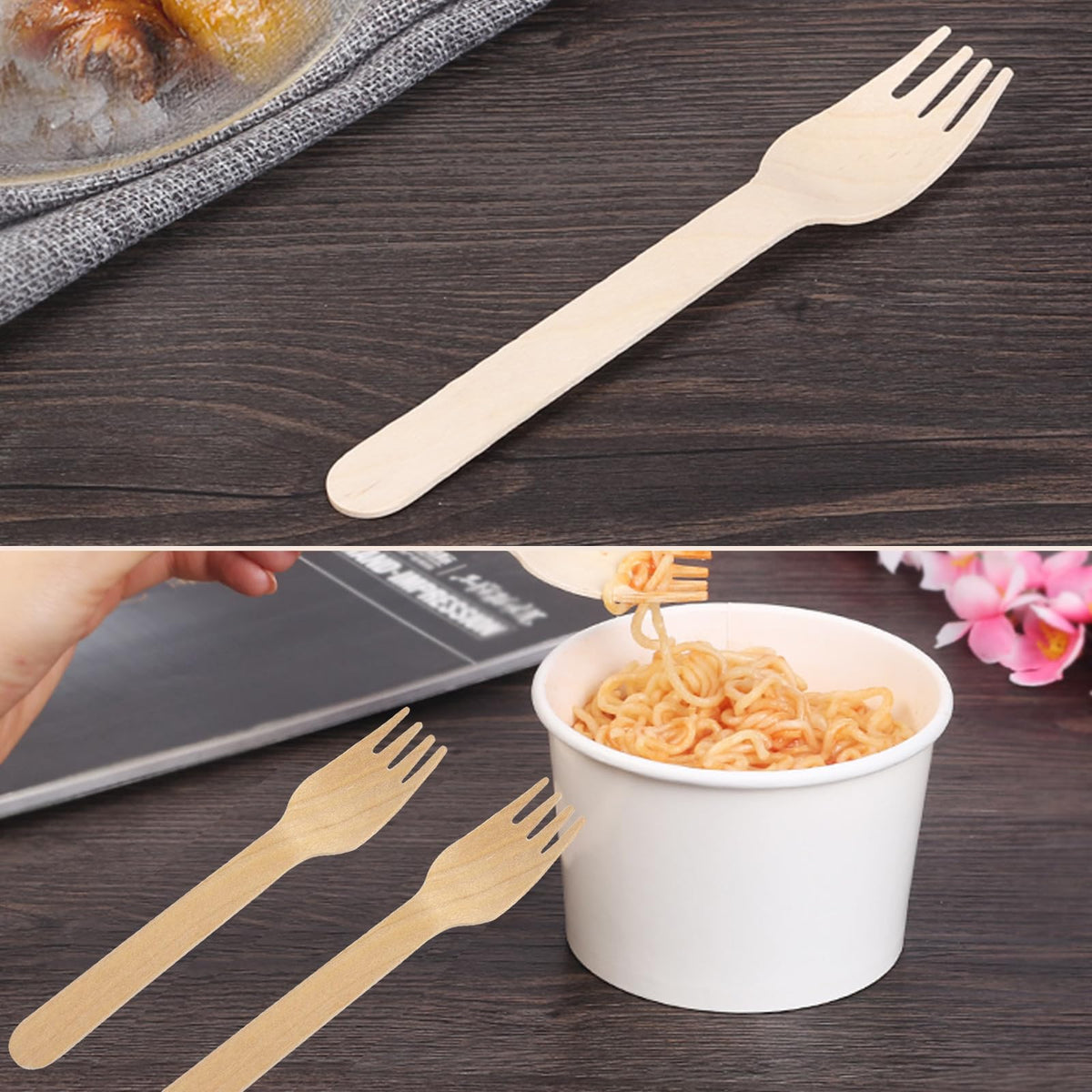 Disposable Wooden Forks (1000 count Forks)