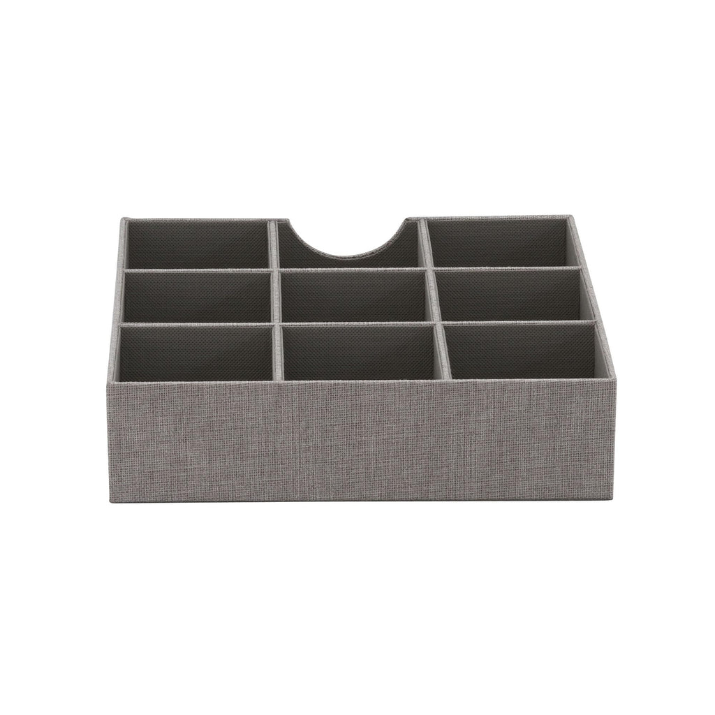 Grey 728 1 Deep 9 Section Drawer Organizer Box for Storage 12 in x 3.13 (Grey)