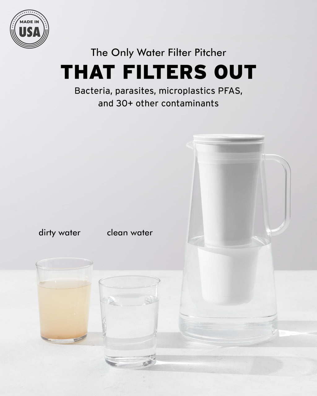 Home Water Filter Pitcher (7-Cup / Pebble)