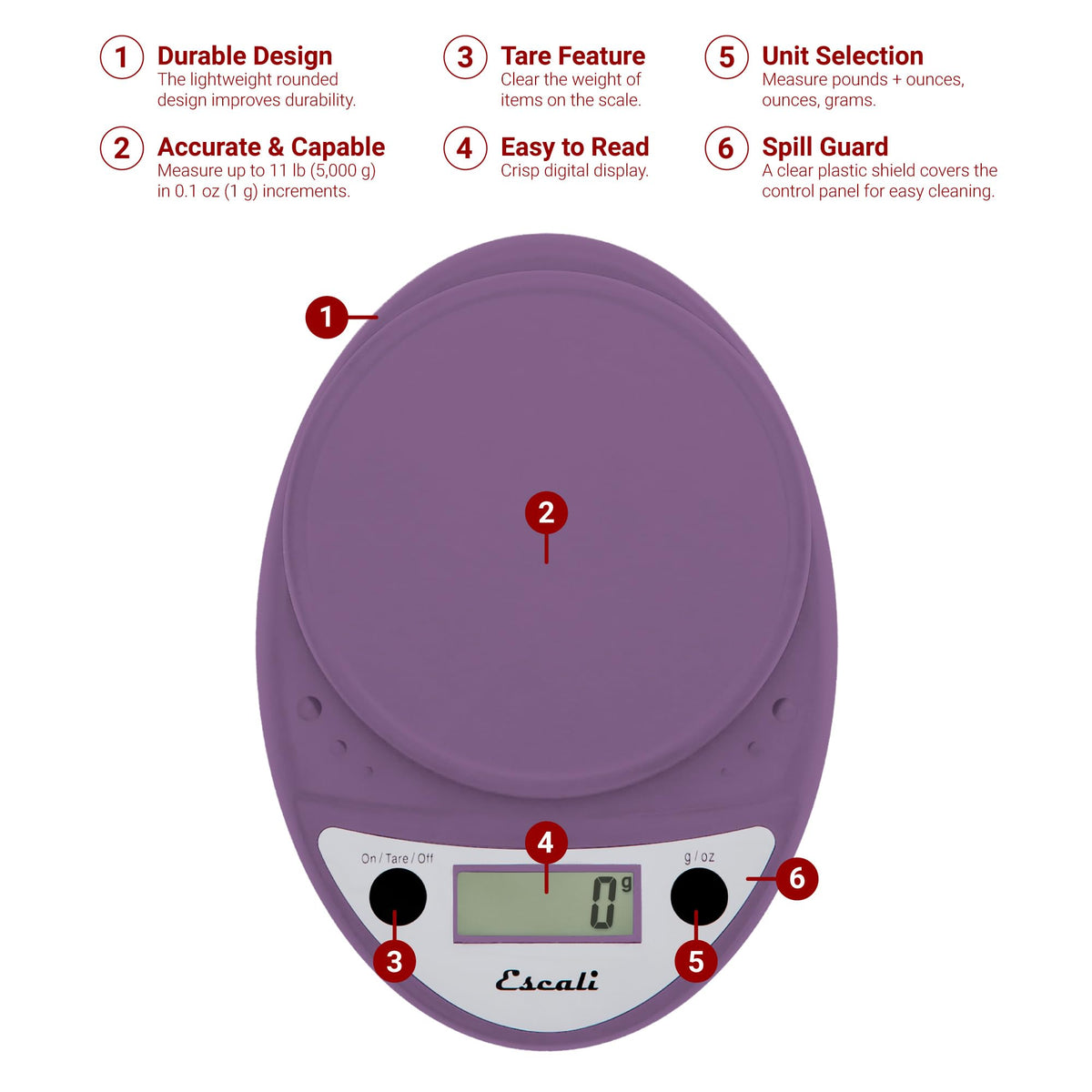 Primo Digital Food Scale Multi (Lavender)
