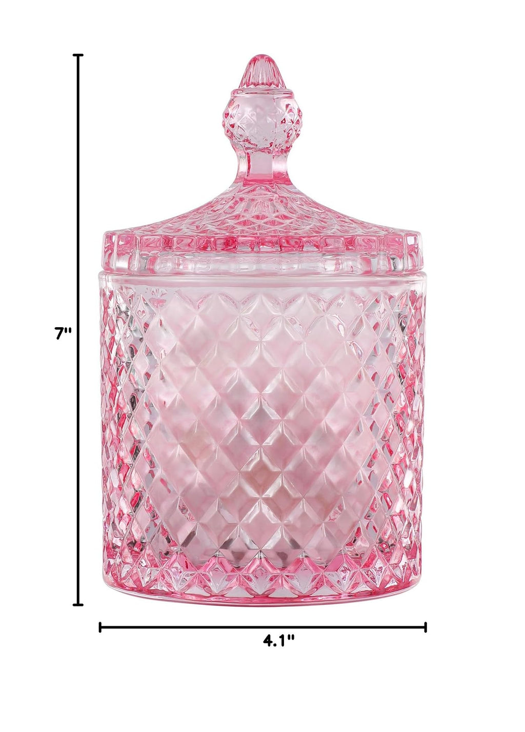 Qtip Holder Apothecary Jars with Lid (23 Ounces / Pink)