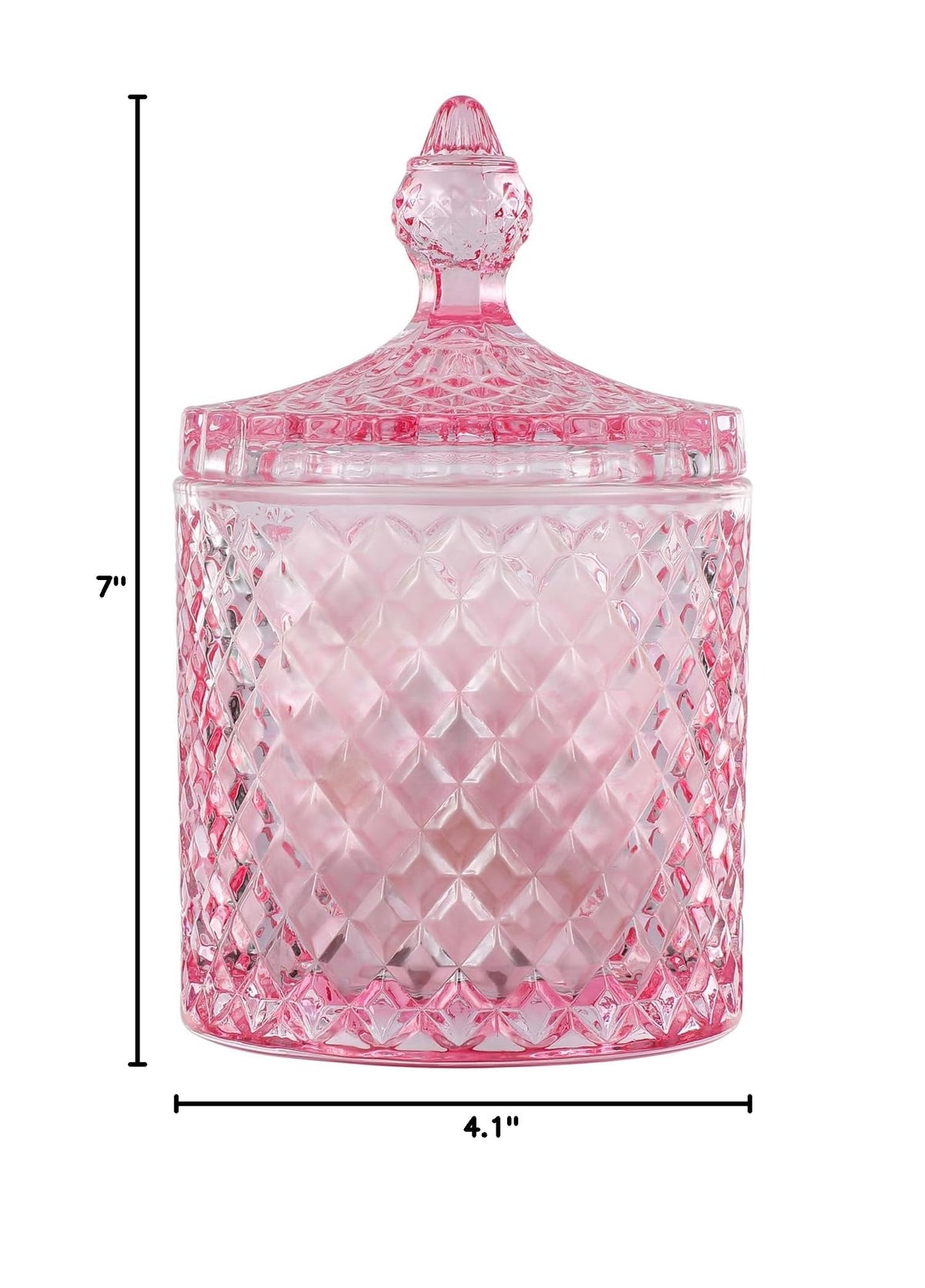 Qtip Holder Apothecary Jars with Lid (23 Ounces / Pink)