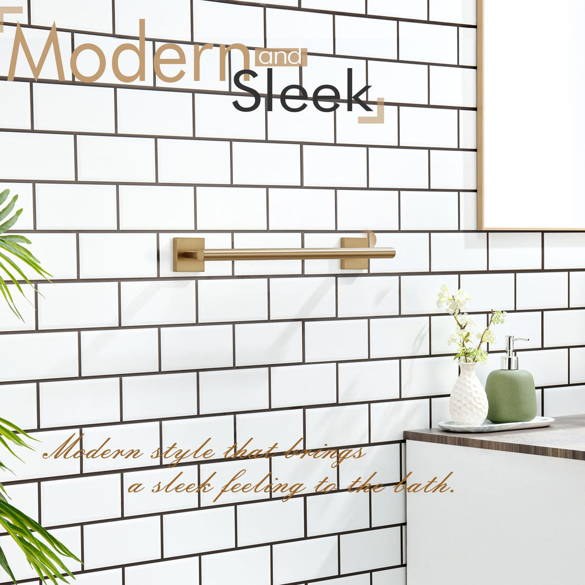 Hand Towel Bar Bathroom Towel Holder for Bath Kitchen Cabinet Towel Rails 16 Inch Champagne Bronze Stainless Steel B4005CPG (Champagne Bronze / 16-Inch)