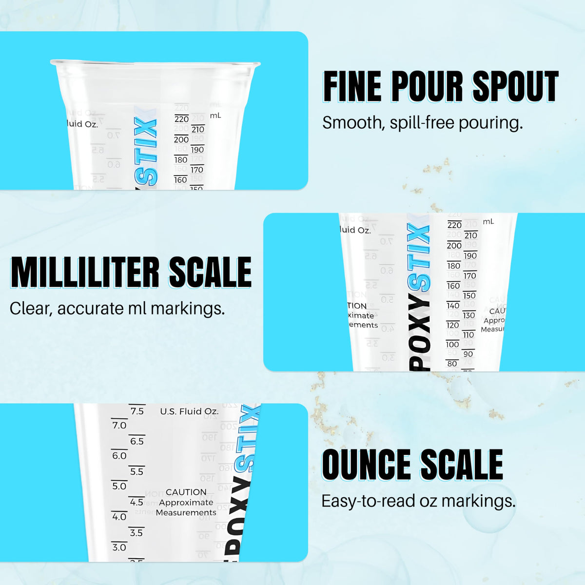 Pack of 25] 10oz Disposable Graduated Measuring Cups for Mixing (25 Pack)