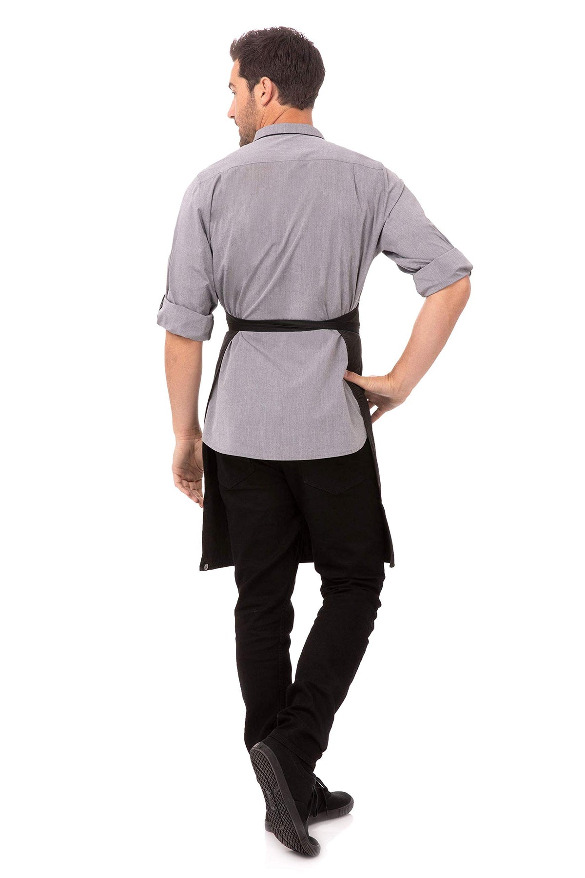 Unisex Butcher Apron with Contrasting Ties (Pinstripe / One Size)