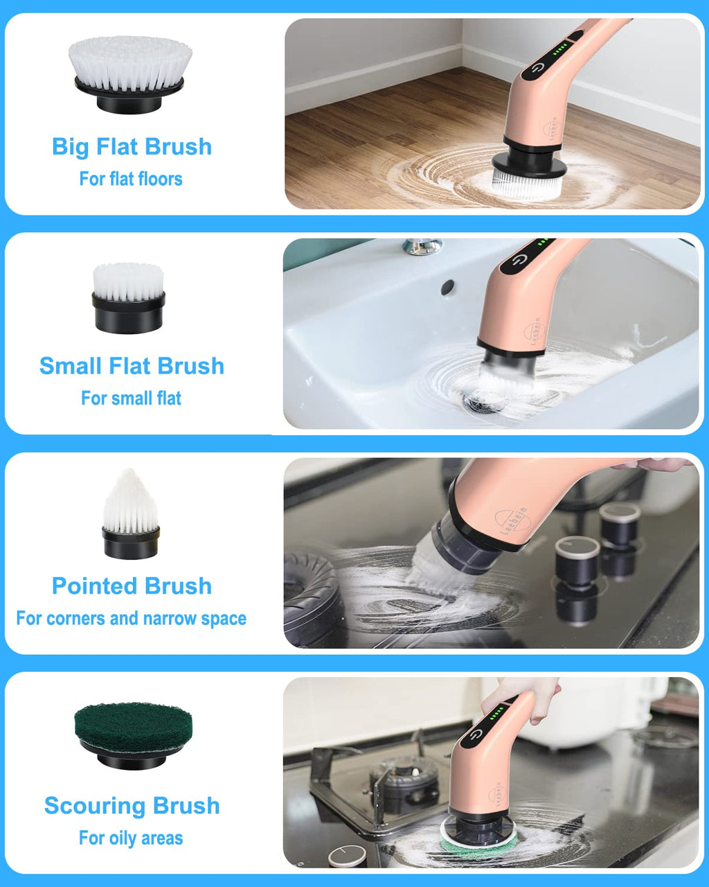 Electric Spin Scrubber (Rose)