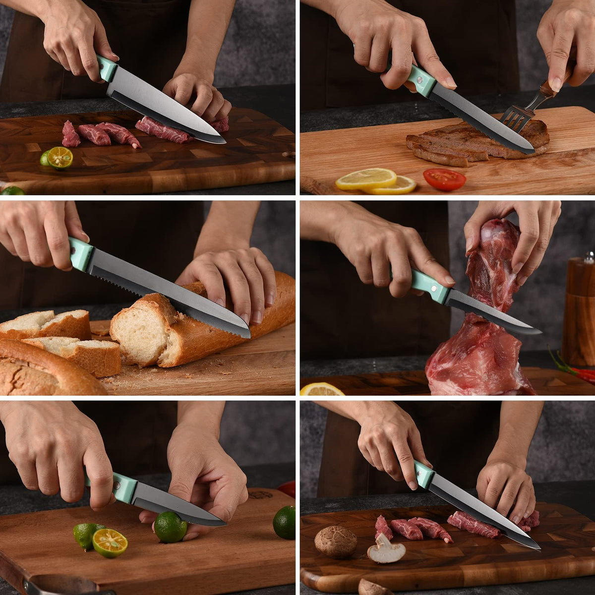 16 Piece Kitchen Knife Set with Block