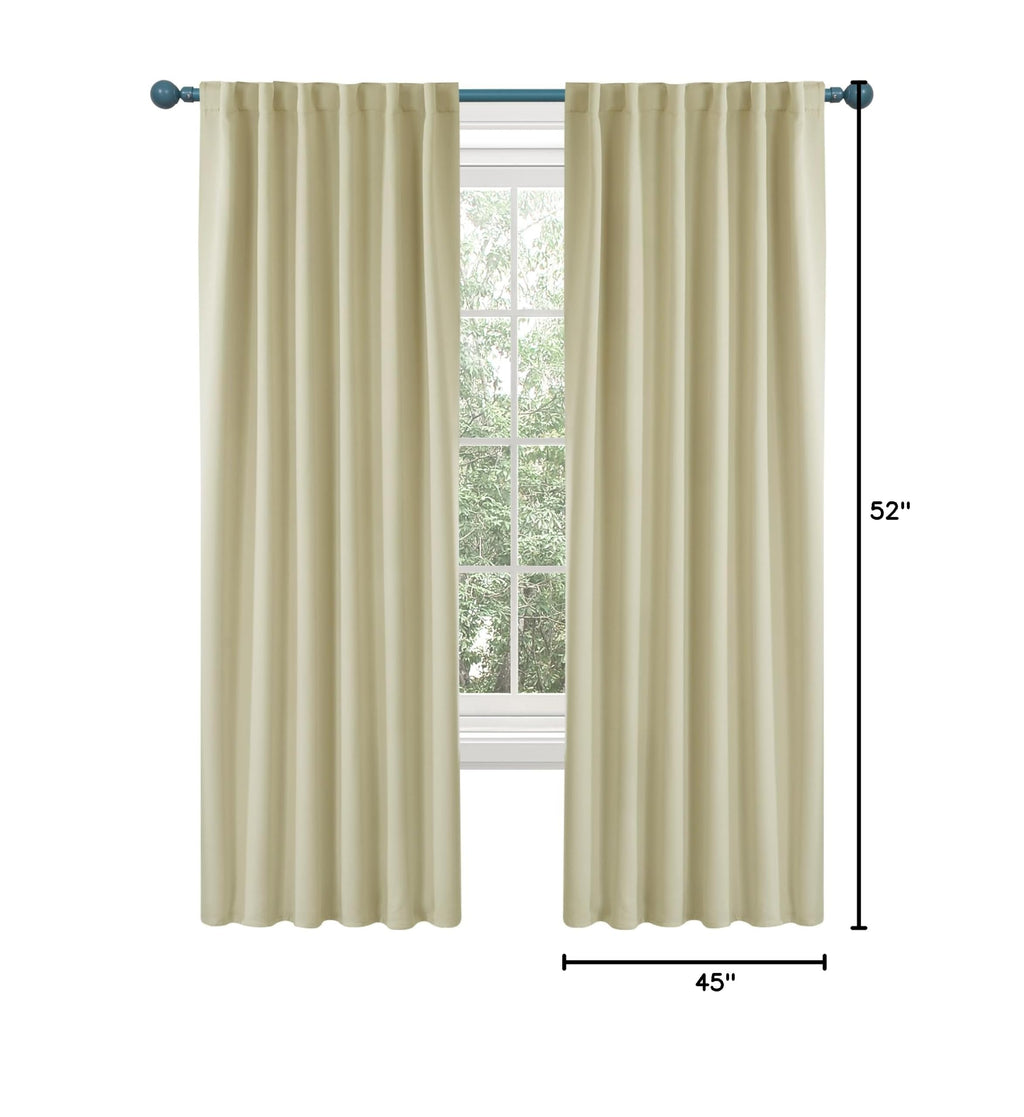 Blackout Curtains for Bedroom (Beige / 52"W x 45"L (Pack of 2))