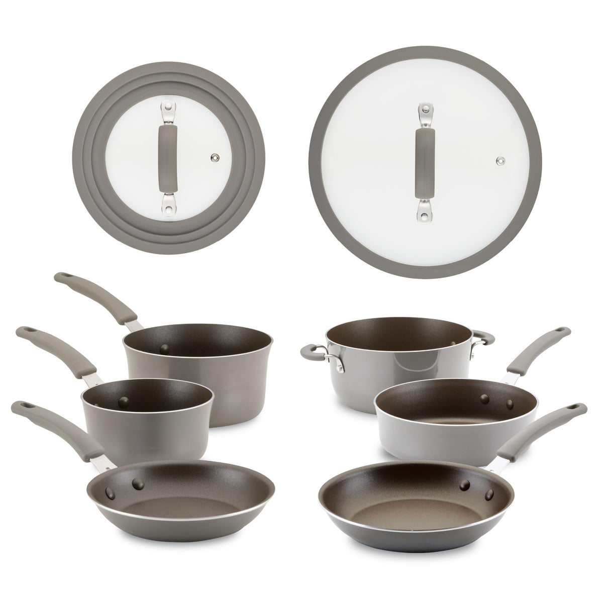 Cook + Create Aluminum Nonstick Cookware Set (Gray / Cookware Set (10 Piece))