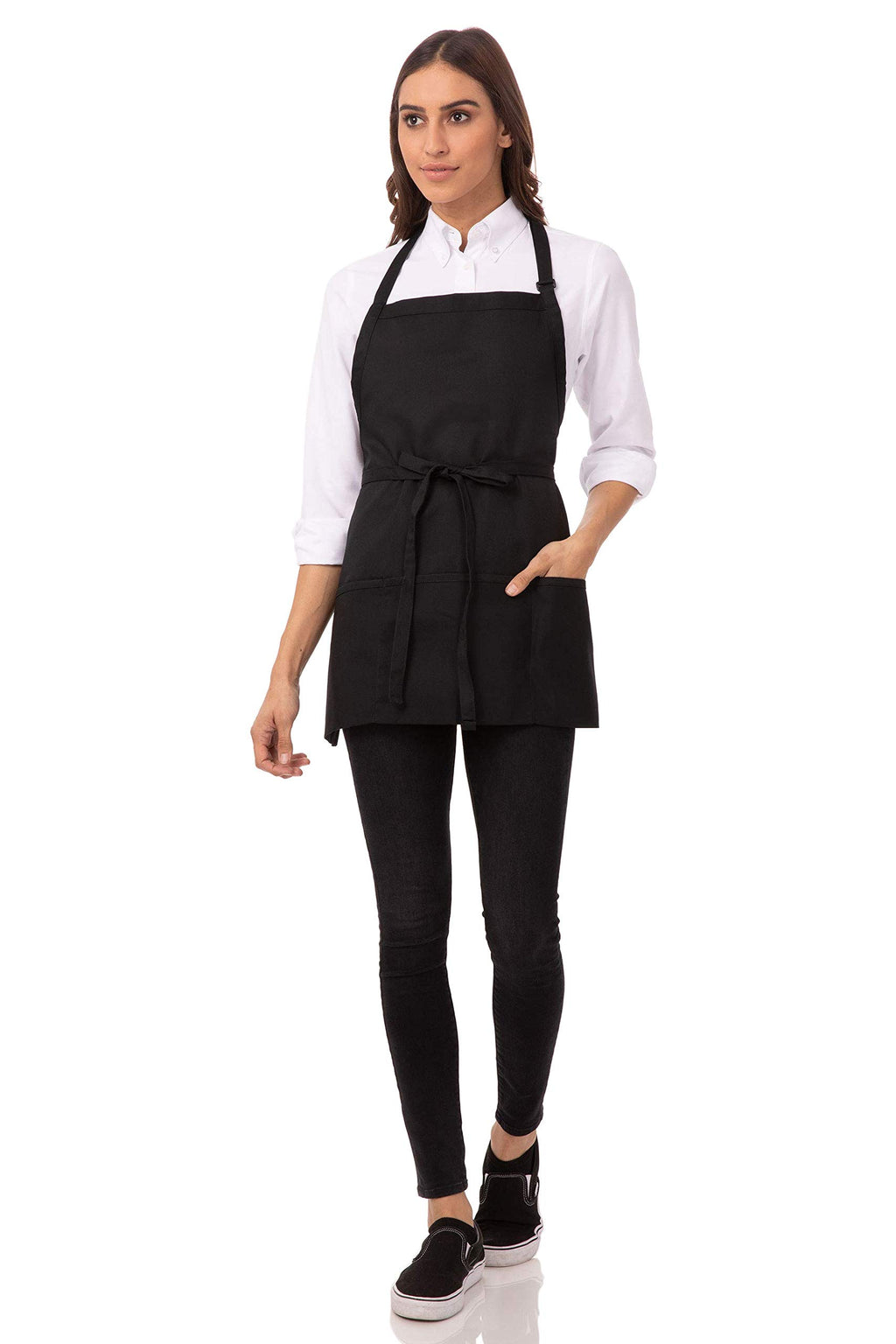 Unisex Three Pocket Apron (Black, 2 Pack)
