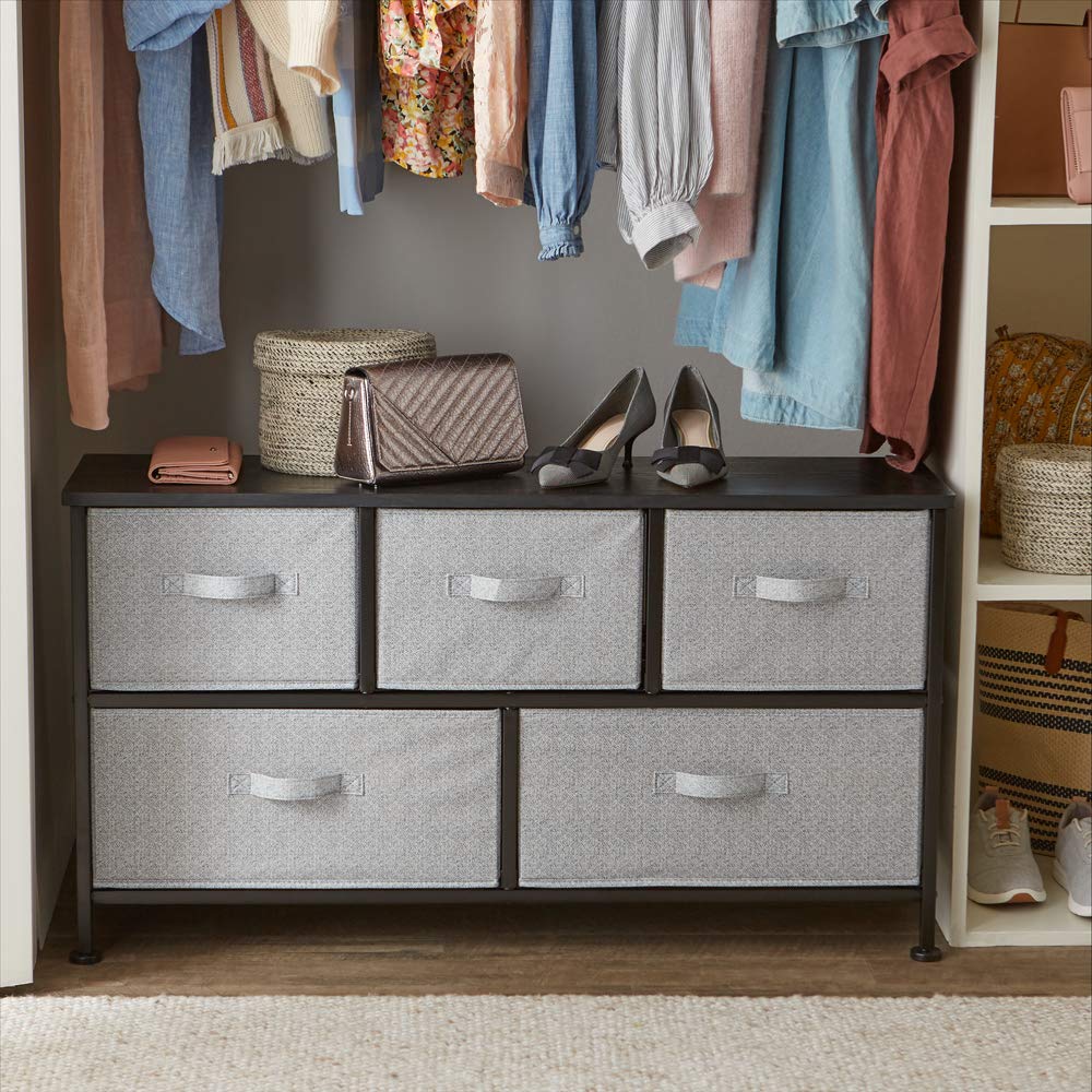 Extra Wide Fabric 5 (Black / Organizer Unit + Grey Drawers)