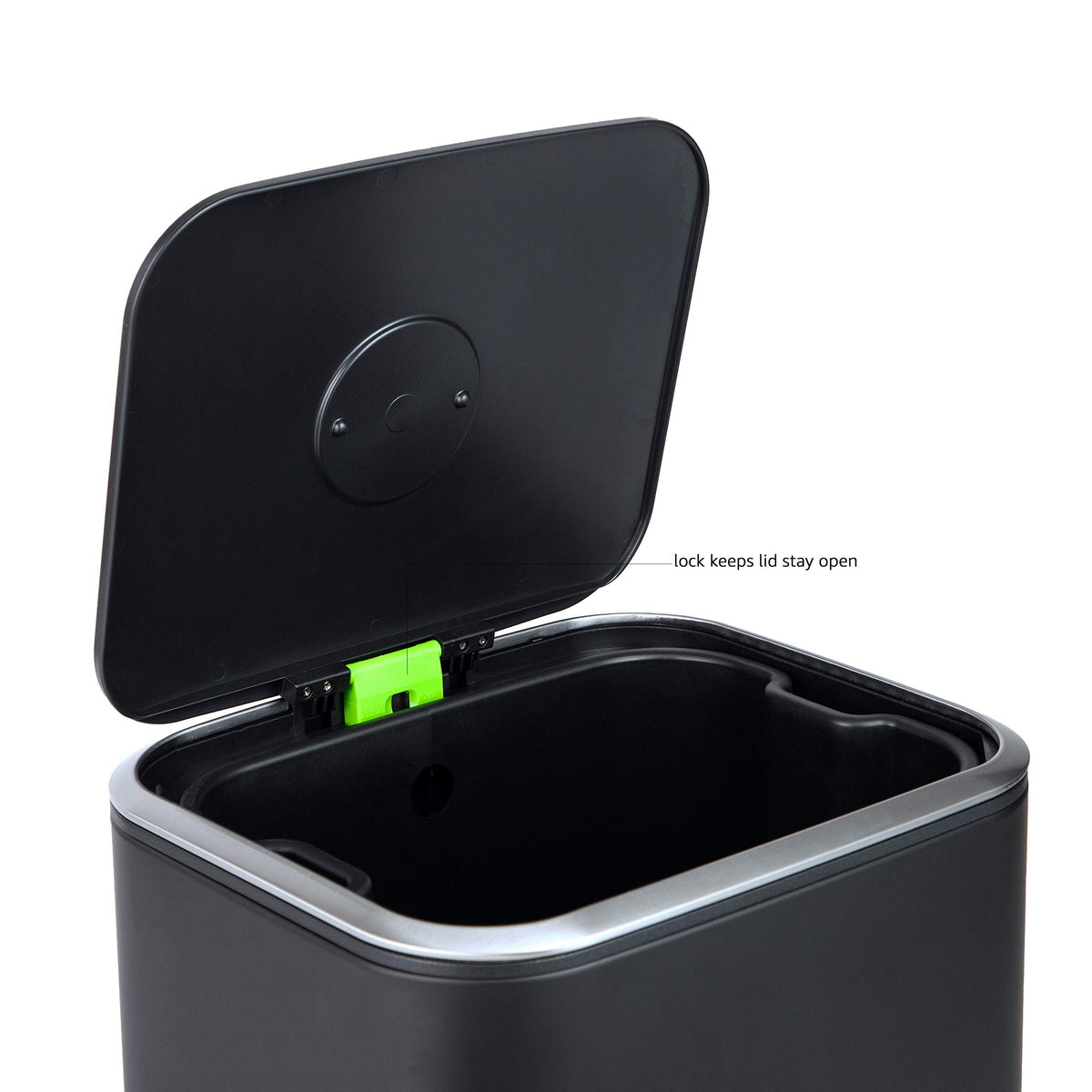 Rectangular Metal Trash Can With Soft