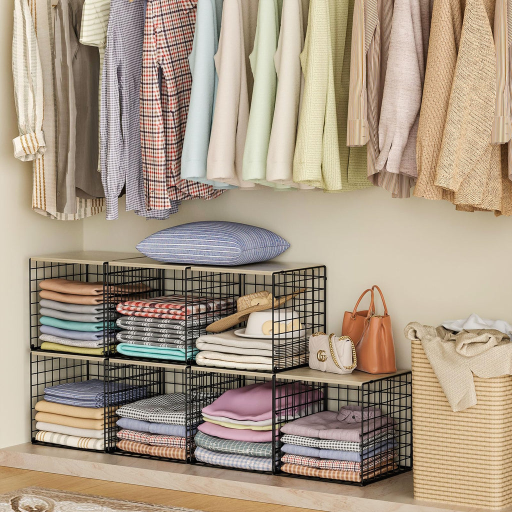 3PCS Stackable Closet Organizers and Storage (Black)