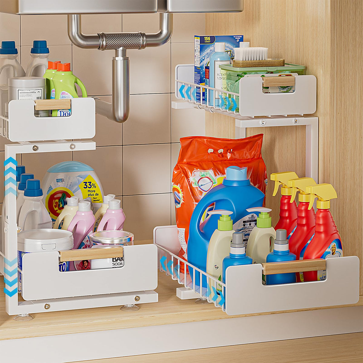 Under Sink Organizer Kitchen (White)