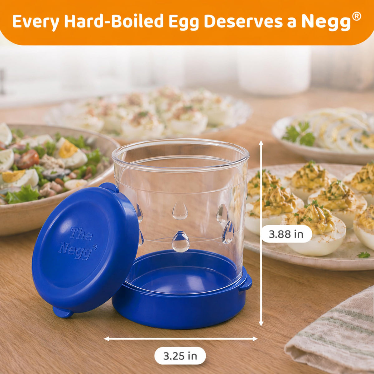 The Negg Boiled Egg Peeler (Blue)