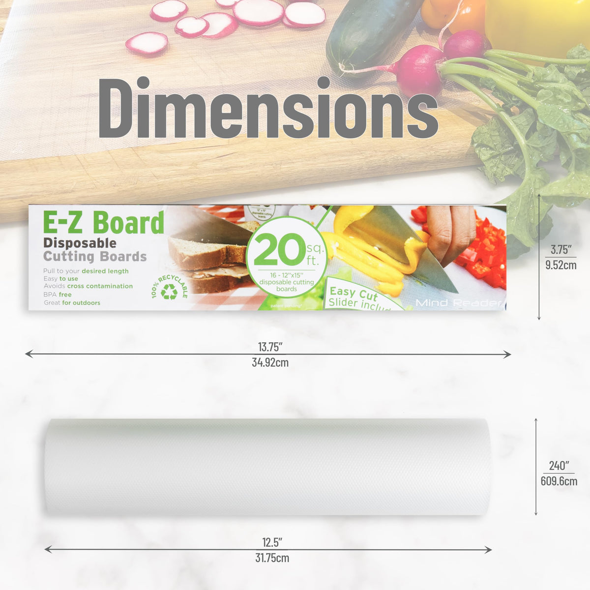 E Z Board Disposable Plastic Cutting Board (2 Pack)