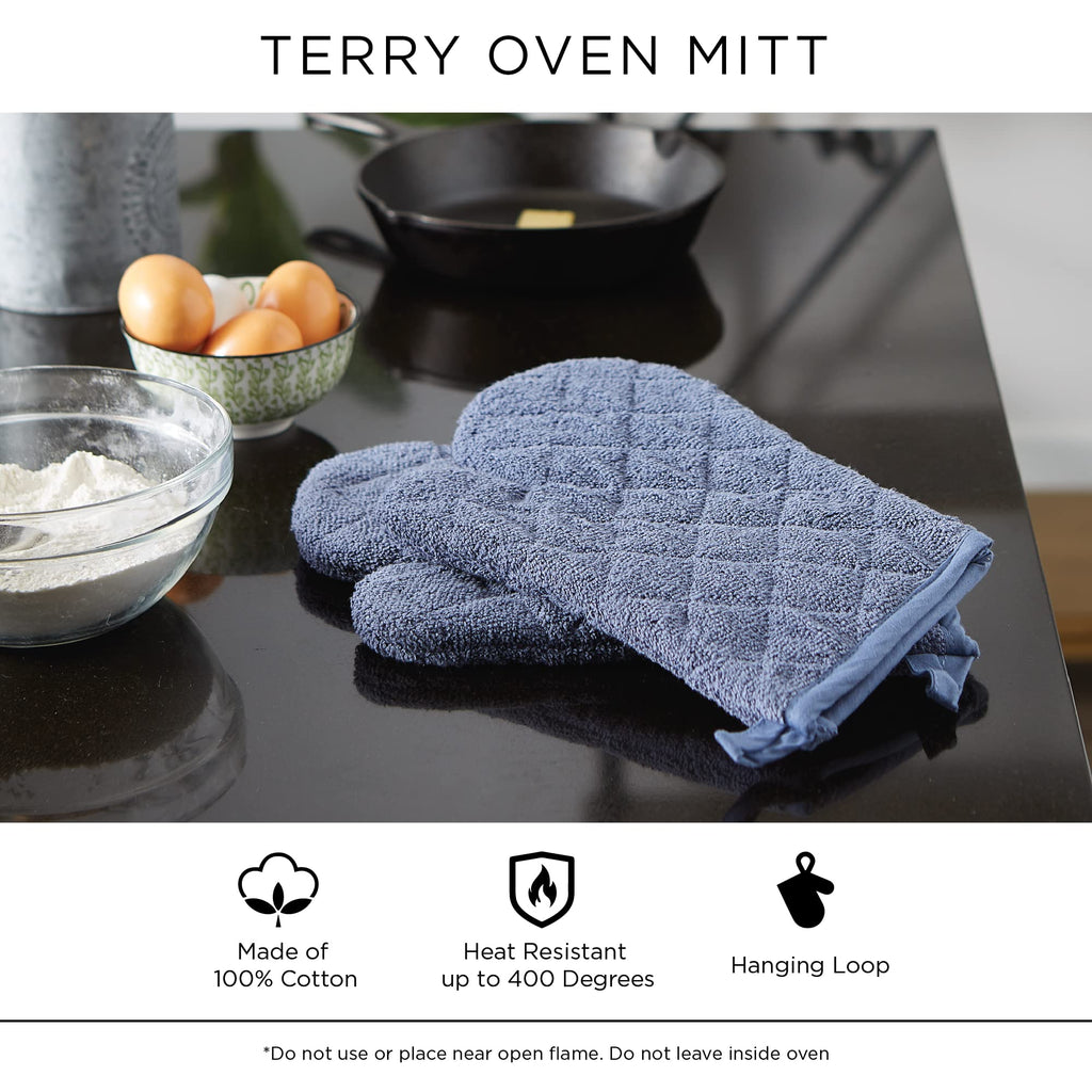 Basic Terry Collection 100% Cotton Quilted (Aqua / Oven Mitt)