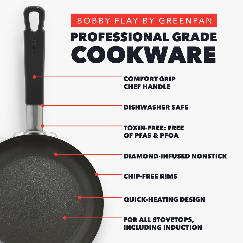 x Bobby Flay 13 Piece Nonstick Cookware Pots and Pans Set (13 Piece Cookware Set / Black)