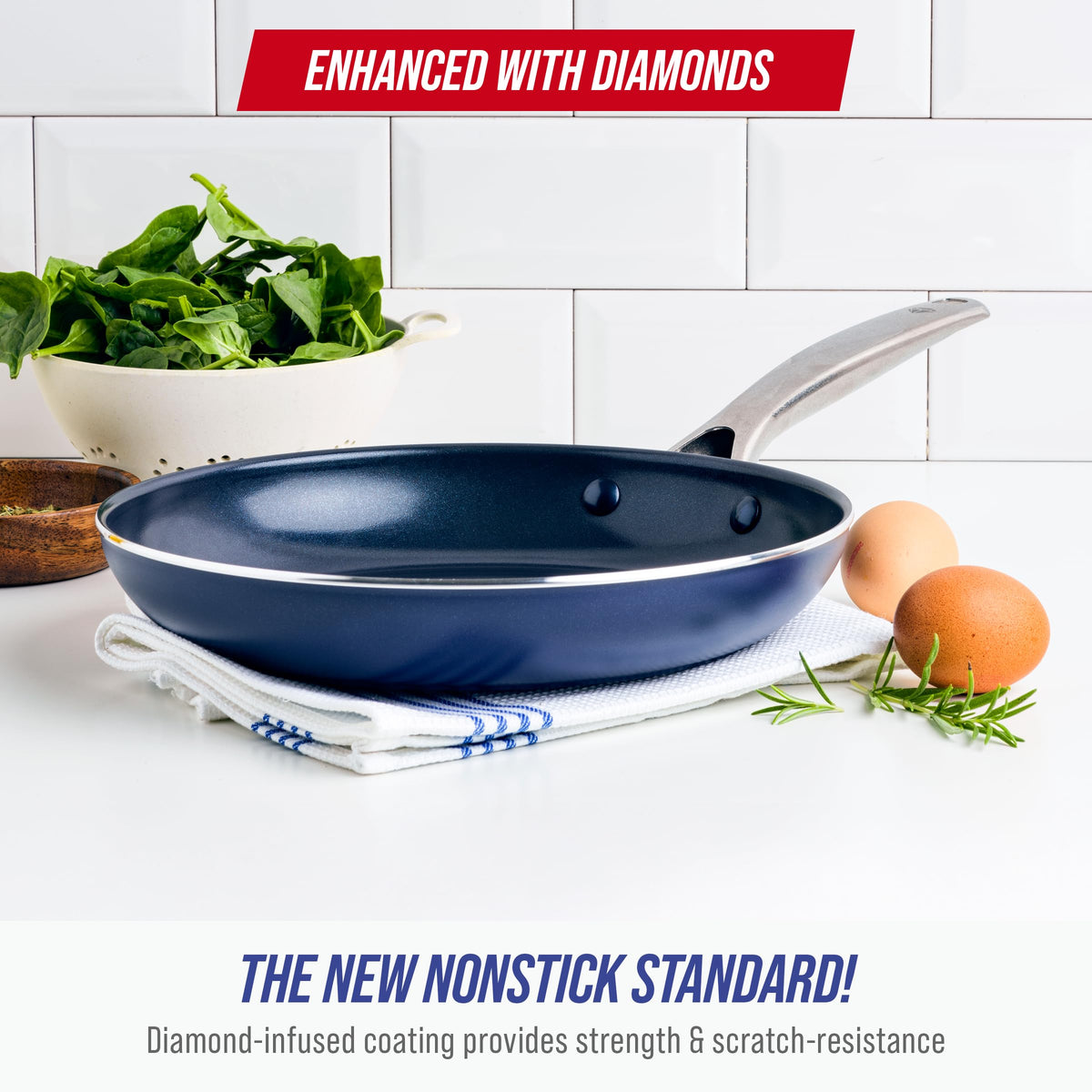 10" Diamond Infused Ceramic Nonstick Frying Pan Skillet (10" Frying Pan Skillet)