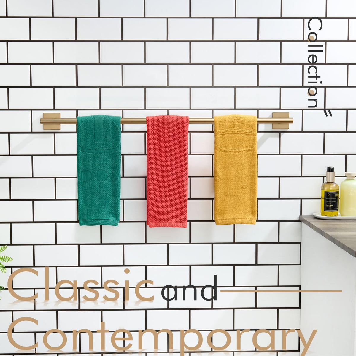 Bathroom Towel Bar 32'' Towel Holder for Bath Kitchen Cabinet Towel Rails 32 Inch Champagne Bronze Stainless Steel B4005CPG (Champagne Bronze / 32-Inch)
